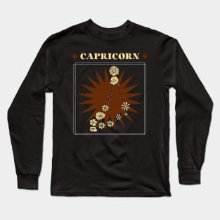 Floral Zodiac: Astrology Sign Capricorn Long Sleeve T-Shirt